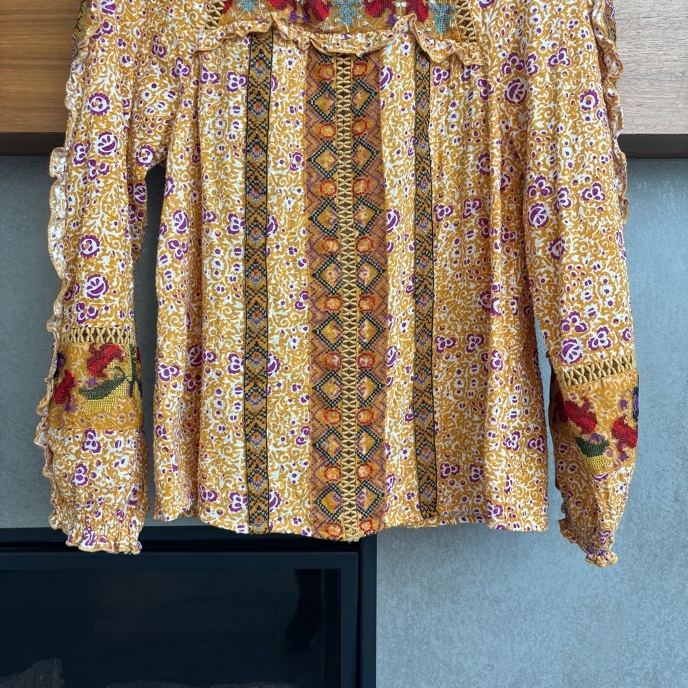 Maeve Goldie Embroidered Blouse, Size 2 - Picture 7 of 16